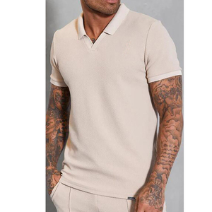 Nouveau polo de sport à manches courtes en tricot personnalisé avec logo brodé T-shirts de sport grande taille pour hommes Respirant - Product Image 6