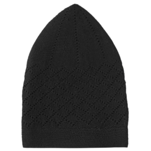 Nouvelle vente chaude noir islamique hommes chapeaux de prière musulman Topi casquette tricot Taqiyah Takkhe Designer Namaz extensible prière Topi - Product Image 3