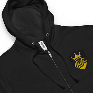 Sweat à capuche Legacy Luxe demi-zippé en molleton bouclette, style premium, doublure imprimée, patchwork, design uni, grammage lourd, anti-plis - Product Image 1