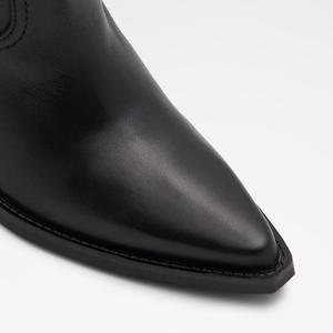 Botas de cuero genuino marrón Beige negro de talla grande hasta la rodilla zapatos de mujer de fiesta tacón de bloque bajo para damas botas de vaca - Product Image 5