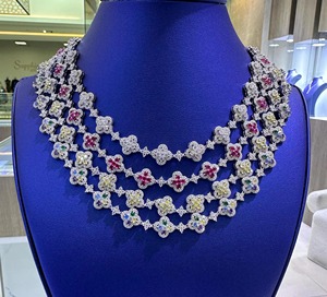 Venta caliente VVS Moissanite diamante 925 plata esterlina Iced Out Hip Hop Color piedra collar cadena lujo moda Bling joyería - Product Image 6