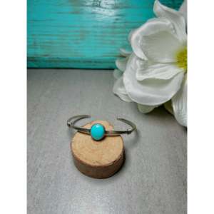 Navajo Handmade Kingman Turquoise & Sterling <b>Silver</b> Fashion <b>Cuff</b> <b>Bracelet</b> Kingman Turquoise & Sterling <b>Silver</b> - Product Image 1