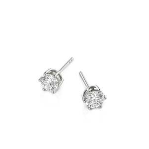 Boucles d'oreilles clous personnalisées Jeulia en argent sterling avec couronne et diamant, cadeau pour elle - Product Image 3