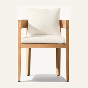 Chaise de salle à manger en teck massif de style moderne écologique tissu imperméable pour la maison hôtel chambre parc utilisation - Product Image 5