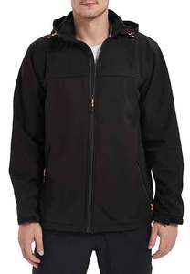 Logo personnalisé OEM Vêtements de travail imperméables et coupe-vent pour sport de plein air Vestes softshell à capuche pour hommes, de randonnée et de randonnée - Product Image 3