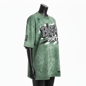 T-shirt pour femme en jersey de coton premium 200 GSM, lavage à l'acide doux, vert, coupe ample, impression sur écran, logo personnalisé, t-shirt en coton - Product Image 3