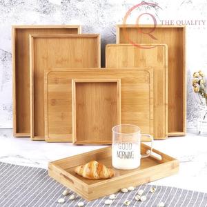 Plateau de service rectangulaire en bois pour la maison, les cafés et les restaurants - Product Image 1