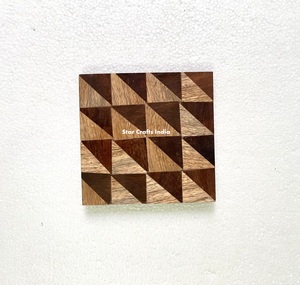 Posavasos de Acacia de resina epoxi redonda de nuevo diseño, alfombrillas de madera para el hogar y el hotel, accesorios de cocina naturales - Product Image 4