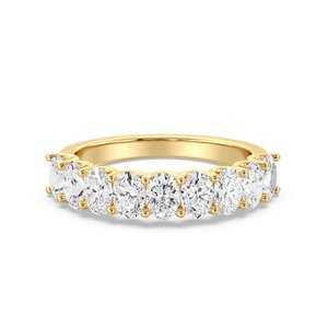 Anillo de Boda de Media Eternidad con Corte Ovalado y Borde Festoneado - Product Image 1