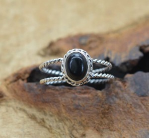 Anillo de piedras preciosas de ónix negro de Plata de Ley 925, joyería hecha a mano, anillo de estilo bohemio de plata, joyería para mujer, regalo de boda para esposa - Product Image 2