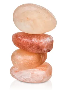 Pierre de massage ronde en forme de pièce de monnaie de sel rose de l'Himalaya, pierres de massage rondes en forme de pièce de monnaie de sel de l'Himalaya, forme ronde de sel de l'Himalaya - Product Image 3