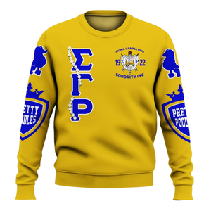 Sudadera con Cuello Redondo Sigma Gamma Rho 1922 Azul Dorado, Ropa Griega de Hermandad, Sudadera de Forro Polar Premium, Atuendo de Invierno, Regalo para Mujer - Product Image 1