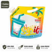 Sac d'eau pliable en plastique de 1 gallon, qualité alimentaire, avec bec verseur, portable, pour camping et boissons en extérieur, vente en gros