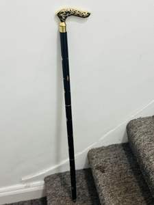 Estilo Vintage Latón Negro Diseñador Cabeza Mango Eje de madera Bastón - Product Image 3