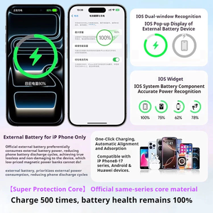<span class=keywords><strong>Batterie</strong></span> <span class=keywords><strong>externe</strong></span> 20000 mAh à charge rapide, magnétique et sans fil, pour les voyages en avion, avec câbles intégrés, <span class=keywords><strong>batterie</strong></span> portable <span class=keywords><strong>externe</strong></span> - Product Image 4