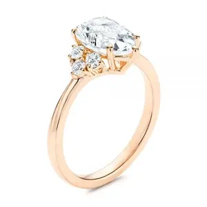 Pear Shaped Colorless Moissanite Diamond Ring Wholesale Price Jewelry GRA certificated 18k Solid Gold Solitaire customized Ring