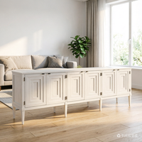 Meuble de rangement extra large Sligh Sanibel Clearwater - Armoire de rangement à 6 portes pour salon