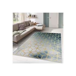 Alfombra con estampado Digital de panal de Oro Verde, estilo escandinavo clásico para entrada, sala de estar, dormitorio, poliéster para adolescentes - Product Image 1