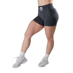 Shorts Deportivos de Cintura Media para Mujer, Color Gris Oscuro, Sin Costuras, Elásticos, de Compresión, para Entrenamiento, Fitness, a Prueba de Sentadillas - Product Image 2