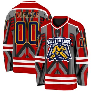 Customized Heat-Transfer Printed Adult Hockey Jersey 100% Polyester Anti-Bacterial & Quick Dry Breathable Comfortable - Product Image 4