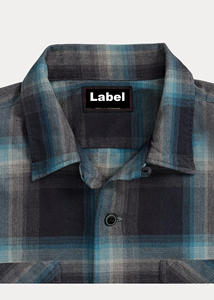 Chemise en flanelle à carreaux décontractée et formelle pour homme, de haute qualité, à manches longues, 100% coton, fil tissé teint en chaîne, avec deux poches à rabat, pour l'hiver - Product Image 3