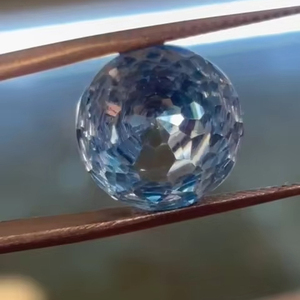 พลอยธรรมชาติสำหรับสวิสสีฟ้าบุษราคัมออกแบบเว้าตัดกลมประกายอัญมณีหลวมตัด - Product Image 4