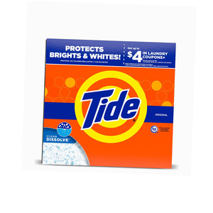 El detergente para ropa en polvo Tide ofrece ropa limpia y nítida con cada carga, utilizando una fórmula probada en el tiempo para profundidad - Product Image 1