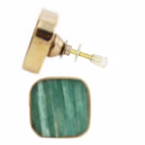 Tirador cuadrado moderno de latón de resina verde de lujo de Italia para armario, cocina, dormitorio, baño, cajón, puerta, perillas de armario - Product Image 2