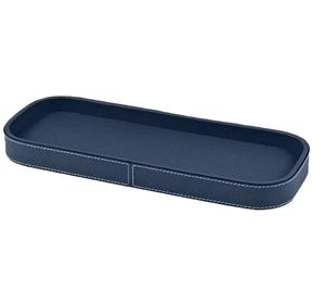 Bandeja de servicio de lujo ecológica al por mayor bandeja de bambú tejido de cuero natural bandeja de cuero Premium de bambú para servir - Product Image 1