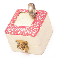 JEXMOO ENTERPRISES Anillo Clásico de Acero Inoxidable Grabado a Mano Personalizado DIY con Caja de Cuchillas de Cambio Rápido de 8mm de Varios Tamaños - Regalo Perfecto