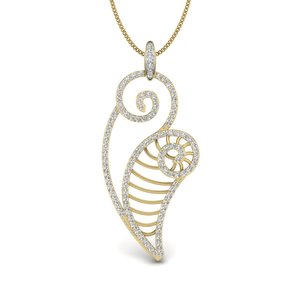 Ishi Diamantes 14K Oro Patrón Contemporáneo Lab Grown Diamond Pendant - Product Image 1