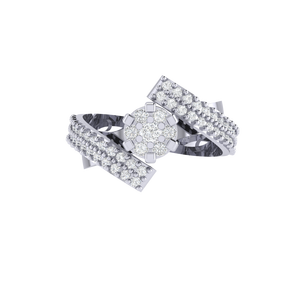 แหวนเงินแท้ 925 ชุบทอง ประดับเพชรคิวบิกเซอร์โคเนีย รูปทรงเลข 55  มีจำหน่ายทั้งแบบชุบโรเดียมและโรสโกลด์ - Product Image 6