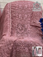 Salwar Kameez indien pakistanais élégant en faux georgette, pour les occasions spéciales, les festivals, les mariages, qualité supérieure