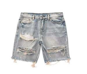 Shorts de Mezclilla Personalizados para Hombre, OEM ODM, Selección de Tejidos Premium, Acabado Lavado a la Arena - Product Image 1