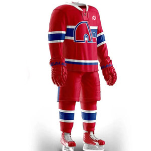 Venta al por mayor mejor diseño 100% poliéster equipo desgaste transpirable ecológico impermeable Hockey sobre hielo Jersey pantalones cortos conjuntos de etiqueta privada - Product Image 5