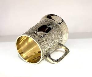 Tasses cylindriques en laiton faites à la main, logo personnalisé en couleur, lavables au lave-vaisselle, haute qualité, 100% laiton pur, prix d'usine en Inde - Product Image 6