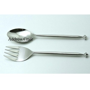 Newly Designed Silver <b>Salad</b> Server Set Mirror Polished Stainless Steel <b>Salad</b> <b>Tools</b> Manual Hand Opeorated Spoon Fork <b>Salad</b> Set - Product Image 5