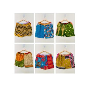 Shorts Kantha de Algodón Vintage Hechos a Mano al por Mayor, Transpirables, de Secado Rápido, Cintura Media, con Cordón, para Viajes, Yoga, Unisex, Ropa de Playa - Product Image 2