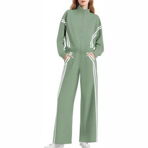 Ensemble de survêtement sportif pour femmes 2026, couleur personnalisée, logo imprimé de haute qualité, survêtement en velours décontracté, cordon de serrage, 2 pièces à capuche - Product Image 1