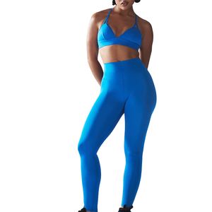 Conjuntos de Yoga de 2 Piezas para Mujer, Diseño Nuevo, Color Sólido, Transpirables, de Secado Rápido, Tallas Grandes, Cintura Elástica, Logotipo Frontal, Buen Precio, Venta al Por Mayor - Product Image 2