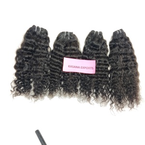 Extensiones de Cabello Humano Remy Indio de Alta Calidad Sin Procesar, Cutícula Alineada, Color Natural, Ondulado Profundo, Liso, Sin Químicos - Product Image 1