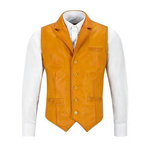 Nuevo Chaleco de motorista de cuero de vaca genuino de Color personalizado de moda para hombres sin mangas transpirable Chaleco de Motor de equitación - Product Image 1