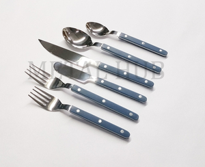 Juego de Cubiertos Personalizado con Logotipo Bistrot, Color Azul Marino, Acero Inoxidable con Acabado Espejo, Juego de Cubiertos de Lujo de 6 Piezas - Product Image 4
