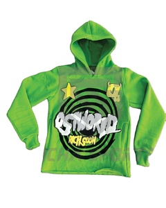 Sudadera con capucha térmica de gran tamaño de algodón 100% de peso pesado para hombre de marca OEM, ropa de calle de estilo Vintage de invierno, estampado de Calavera, lavado con ácido pesado - Product Image 3