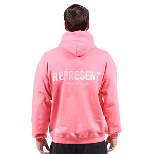Sudadera con capucha para hombre con logotipo personalizado 100% algodón French Terry Oversized Pink Winter French Terry Hoodie Solid High Quality OEM - Product Image 4