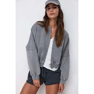 Chaqueta Bomber Extra Grande con Cierre Relaxed Fit - Product Image 4