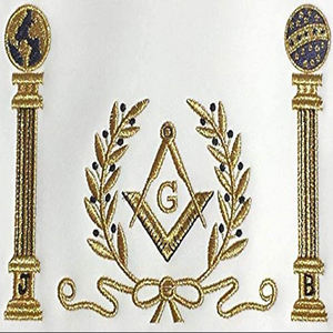 Masonic Blue Lodge Past Master Gold Machine Bordado Freemasons Delantal - Product Image 5