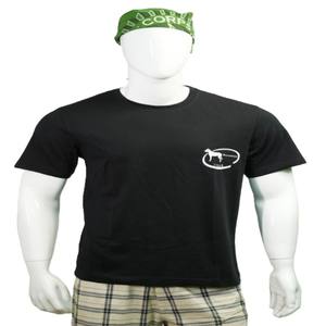 T-shirt à col rond personnalisable pour homme 100% coton noir délavé Logo tricoté lourd de haute qualité Short uni Fitness Streetwear - Product Image 1