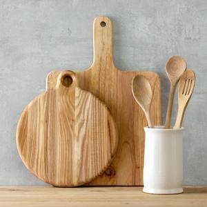 Meilleure vente de plateau alimentaire en bois avec poignée dîner servant des marchandises rondes planches de charcuterie - Product Image 4