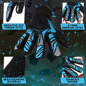 Gants de football professionnels de haute qualité de l'usine directe, adultes, jeunes, super adhérence, latex respirant, imperméable, gants de gardien de but - Product Image 3